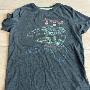Cat & Jack Charcoal Gray Tee with Green Trim